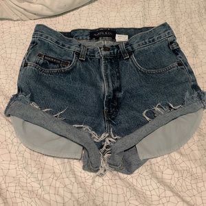 high waisted jean shorts